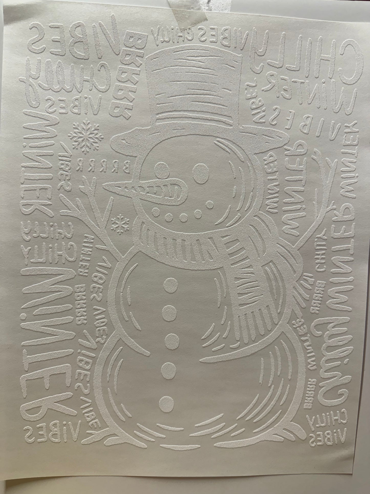 Snowman with words