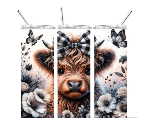 Highland Cow Black Bow