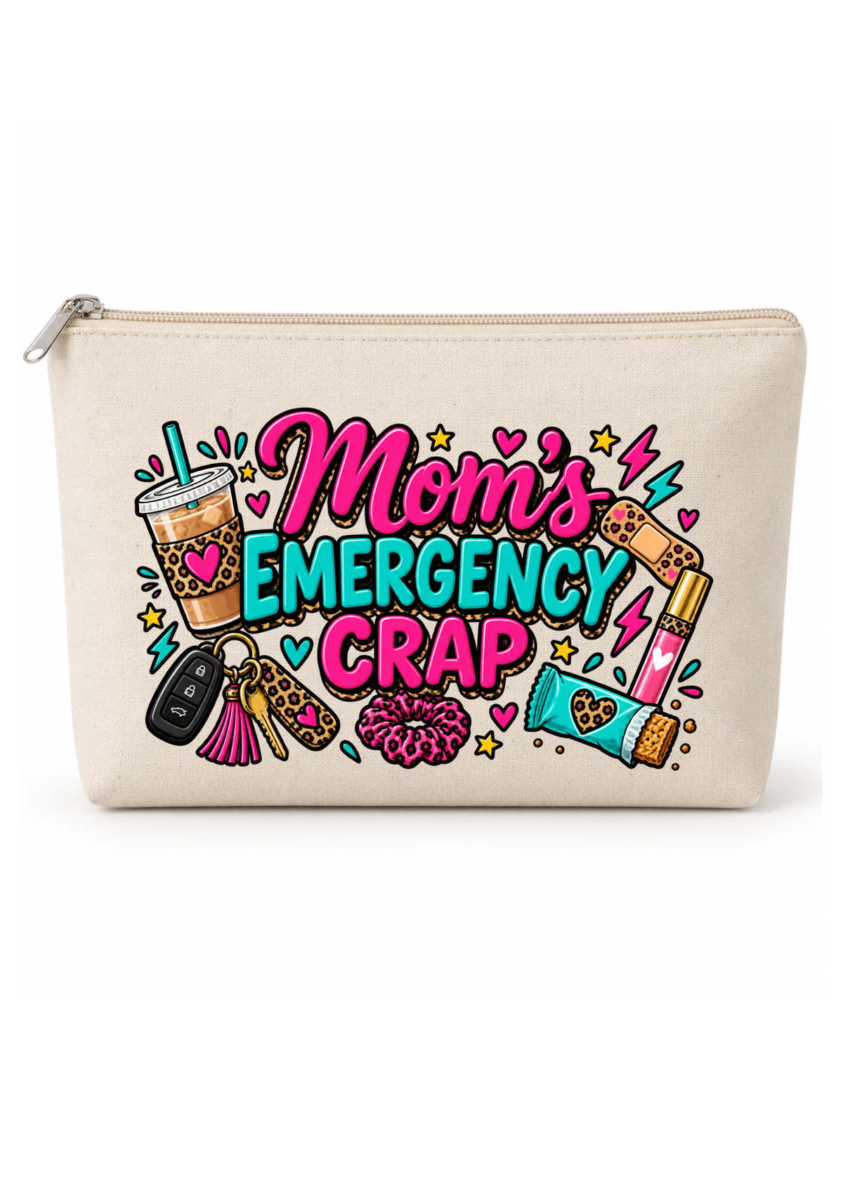 Custom Canvas Zipper Pouches - Mom Emergency Bag