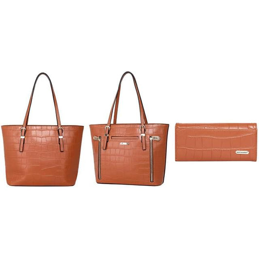 # 66 Montana West Plain Faux Leather Satchel And Wallet Set
