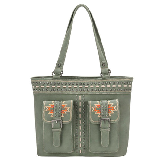 #99 Montana West Aztec Collection Concealed Carry Tote - Green