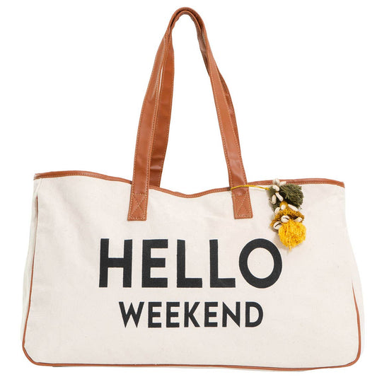 93 Canvas  Tote "HELLO WEEKEND"
