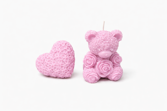 Bear Candle with Heart wax melt (2 pk)