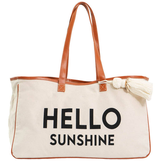 #92 Canvas  Tote "HELLO SUNSHINE"