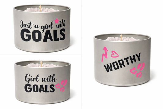 Girl with goals Candle