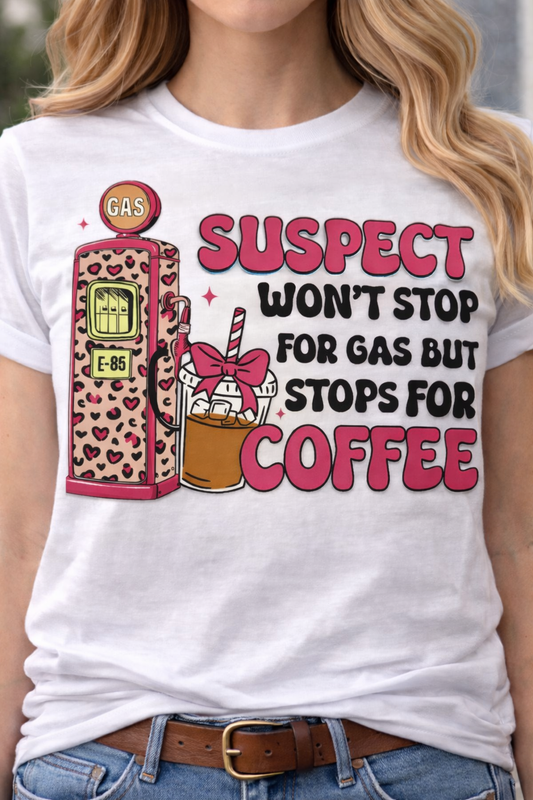 Suspect wont stop for Gas but will for Coffee