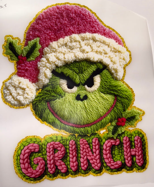 Grinch Yarn Face word