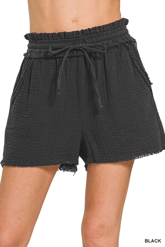 #150 - BLACK DRAWSTRING SHORTS