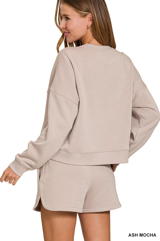#159 FLEECE LONG SLEEVE SWEATSHIRTS & SHORTS SET