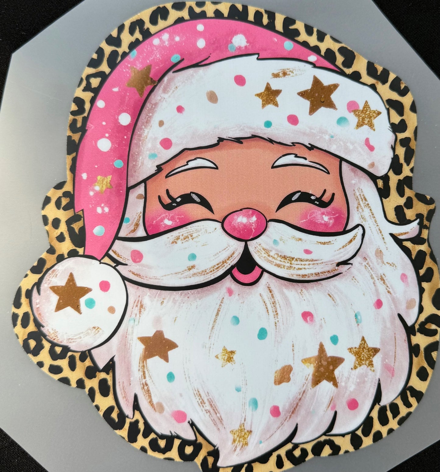 Pink Animal Print Santa