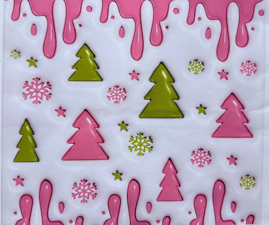 Christmas Tree Green & Pink