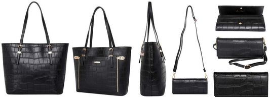 # 65 - Montana West Plain Faux Leather Satchel And Wallet Set