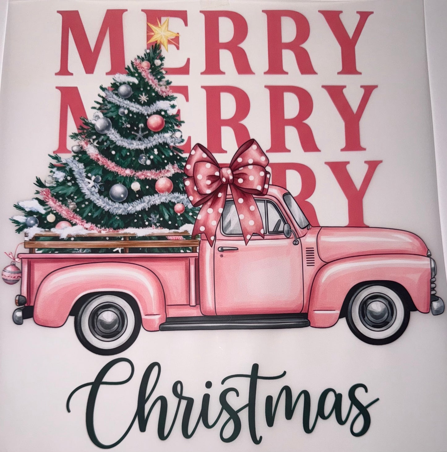 Merry Christmas Pink Truck