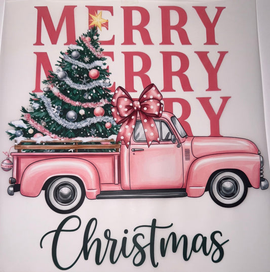 Merry Christmas Pink Truck