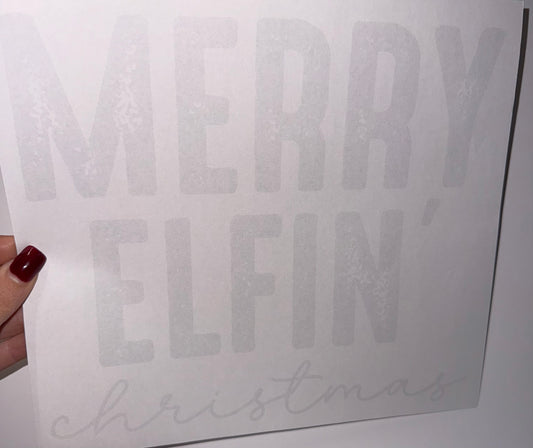 Merry Elfing Christmas Green Print