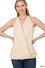 137 -   Cream Color Criss Cross  Top