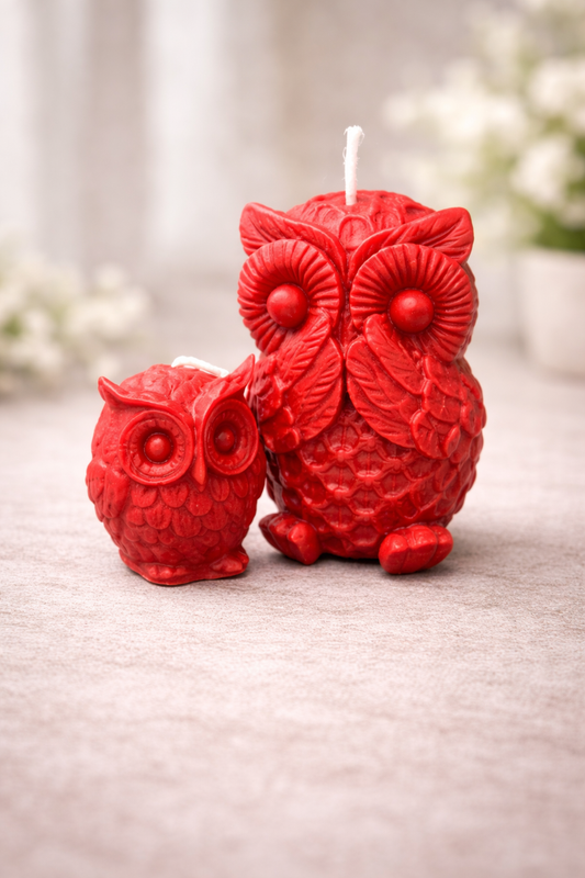 2 Pk Red Owls Candles