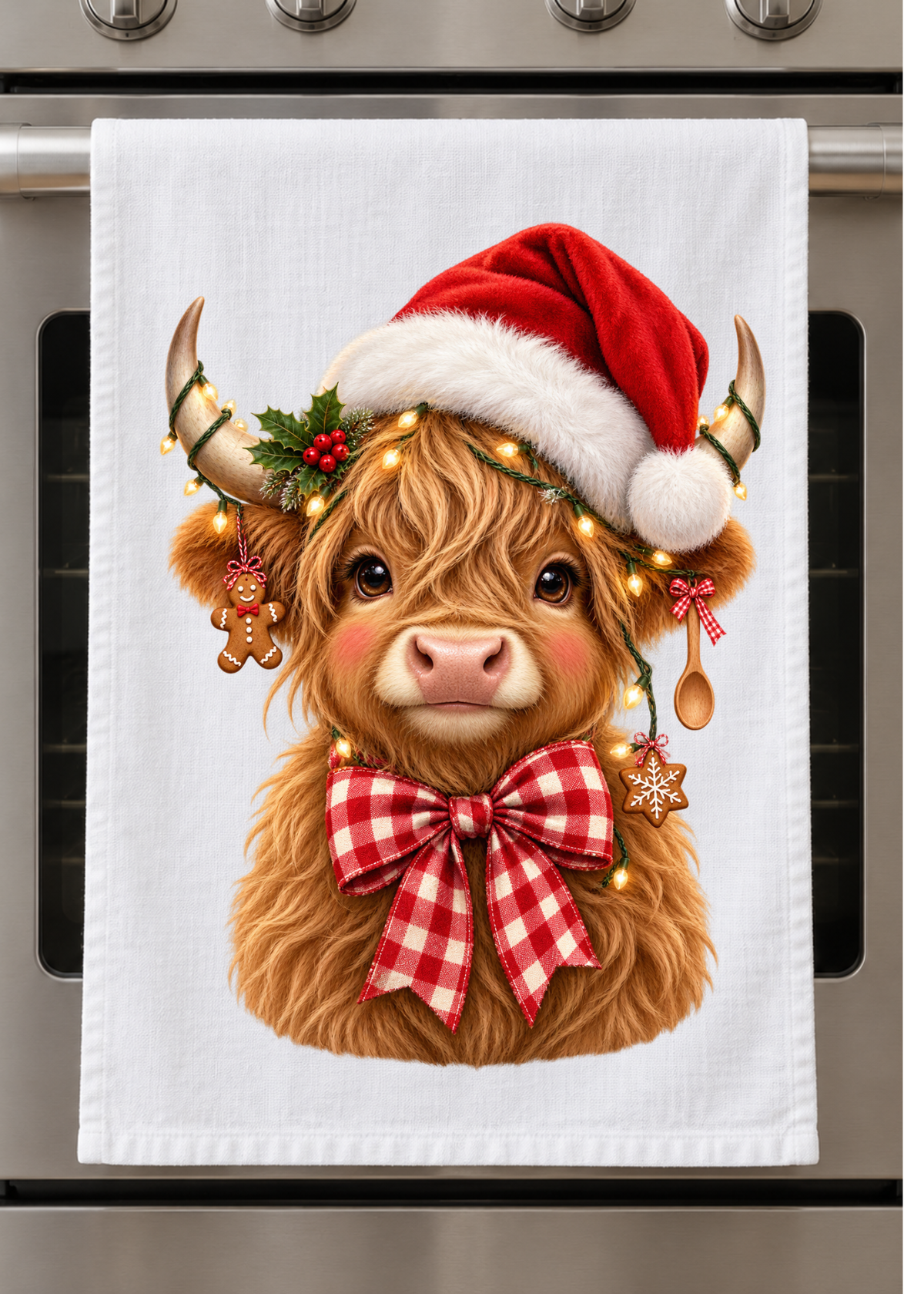 Kitchen Towel  - Christmas Highland Cow