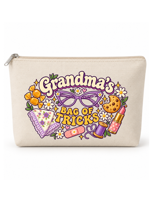 Custom Canvas Zipper Pouches - Grandma bag of tricks