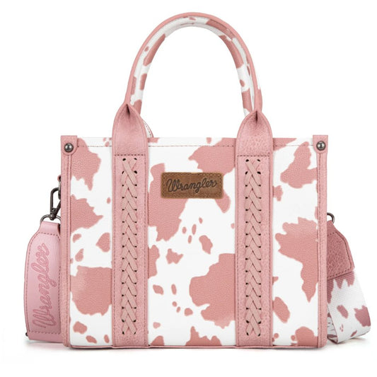 Wrangler Cow Print Concealed Carry Tote Bag Light Pink